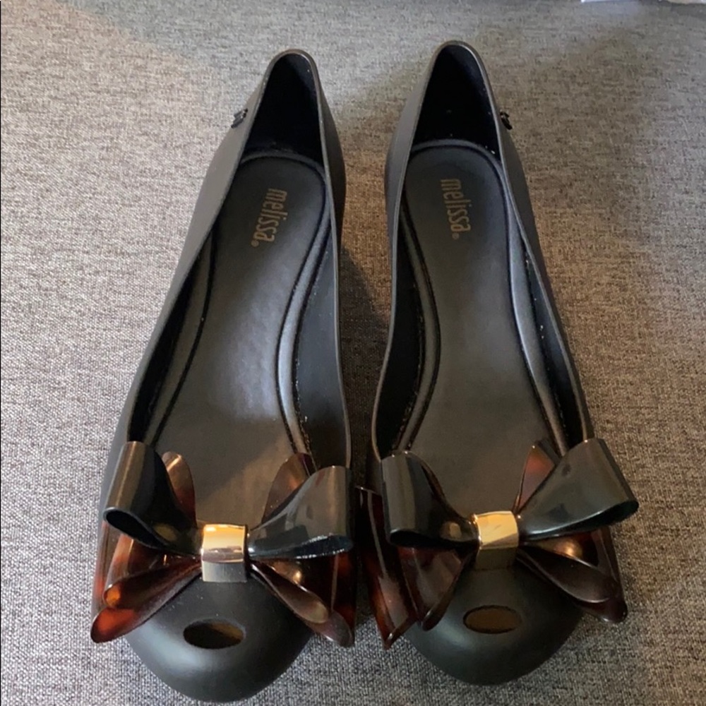Melissa Black Bow Flats